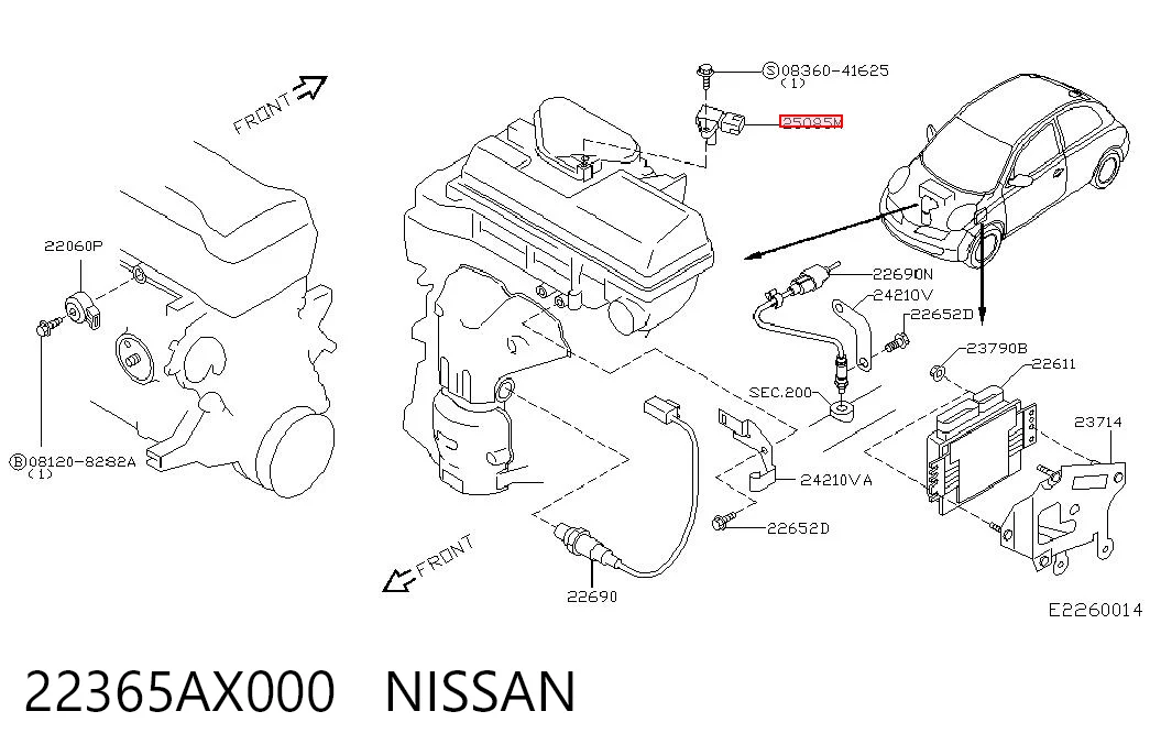 22365AX000 Nissan/Infiniti Датчик давления воздуха