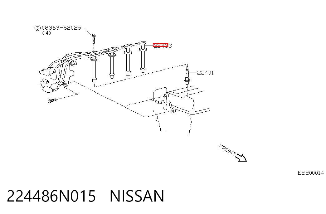 224486N015 Nissan/Infiniti Катушка зажигания