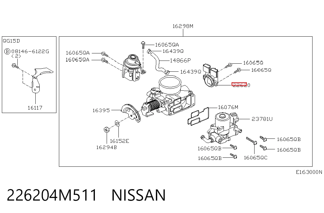 226204M511 Nissan/Infiniti Датчик положения дроссельной заслонки