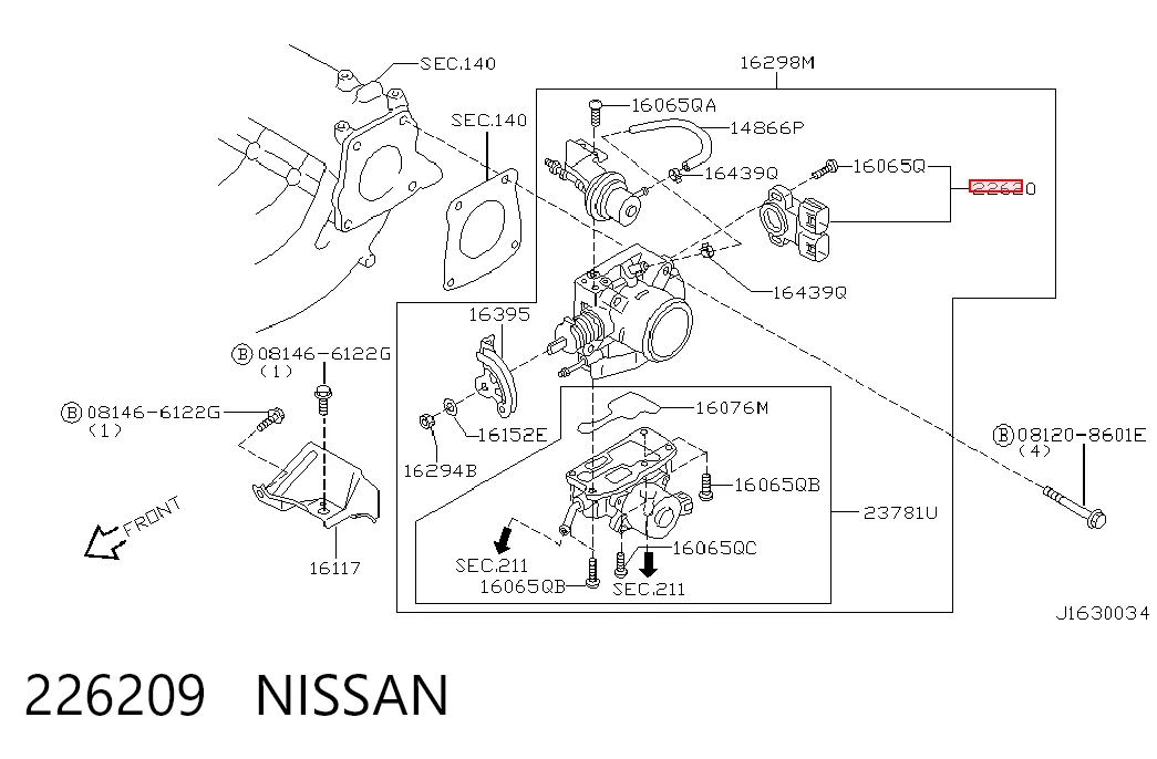 226209 Nissan/Infiniti Датчик положения дроссельной заслонки