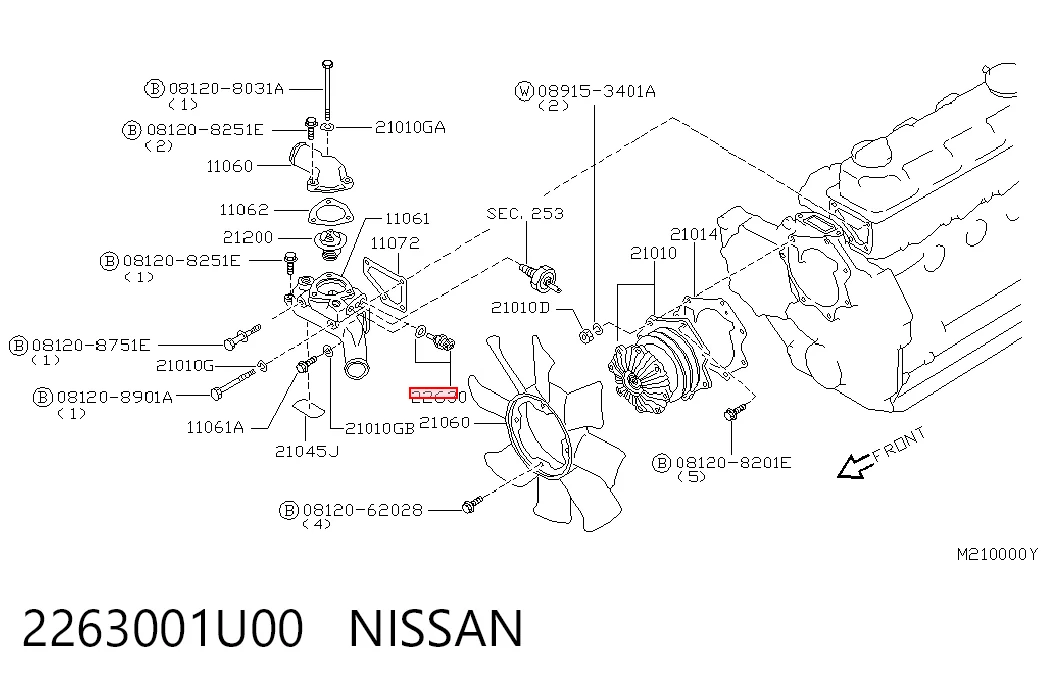 2263001U00 Nissan/Infiniti Термовыключатель