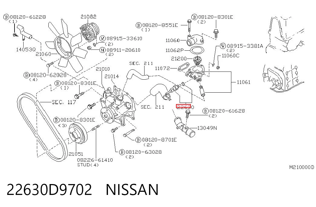 22630D9702 Nissan/Infiniti Термовыключатель