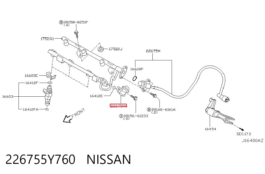 226755Y760 Nissan/Infiniti Регулятор давления в топливной рейке