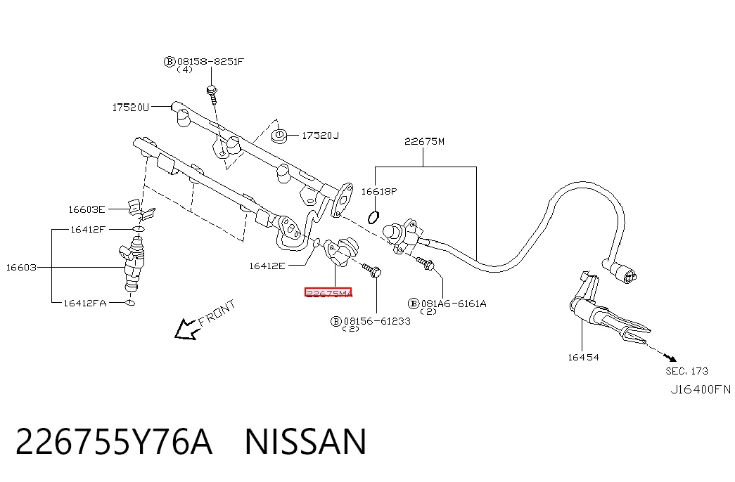 226755Y76A Nissan/Infiniti Регулятор давления в топливной рейке