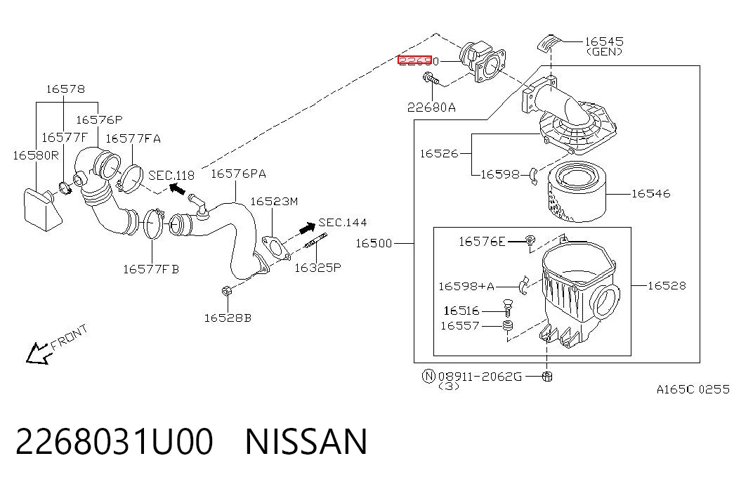 2268031U00 Nissan/Infiniti Датчик расхода воздуха