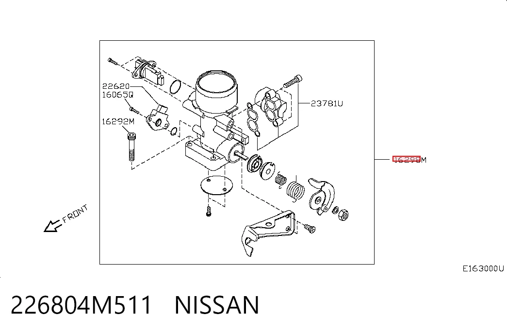 226804M511 Nissan/Infiniti Датчик расхода воздуха