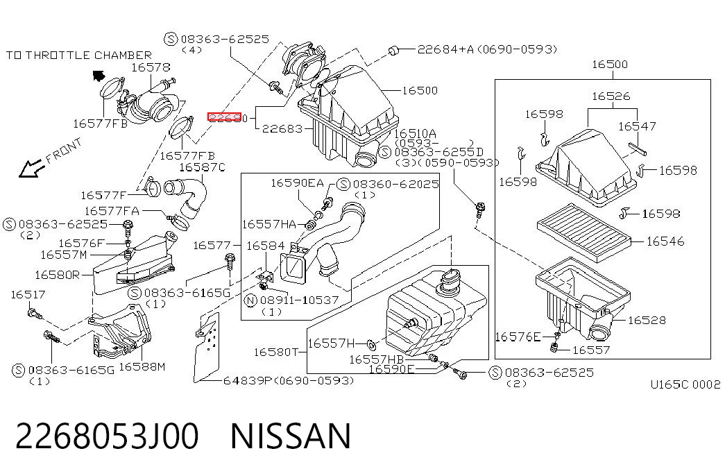 2268053J00 Nissan/Infiniti Датчик расхода воздуха
