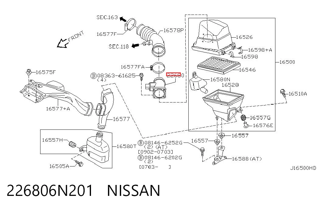 226806N201 Nissan/Infiniti Датчик расхода воздуха