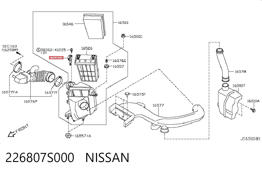 226807S000 Nissan/Infiniti Датчик расхода воздуха