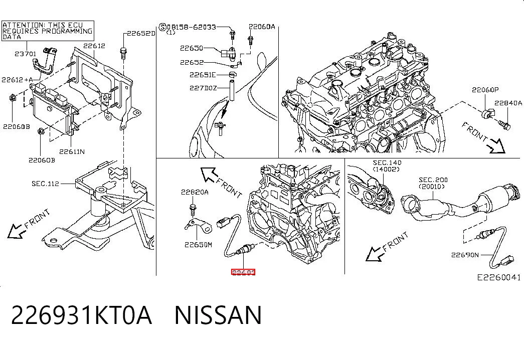 226931KT0A Nissan/Infiniti Датчик обедненной смеси