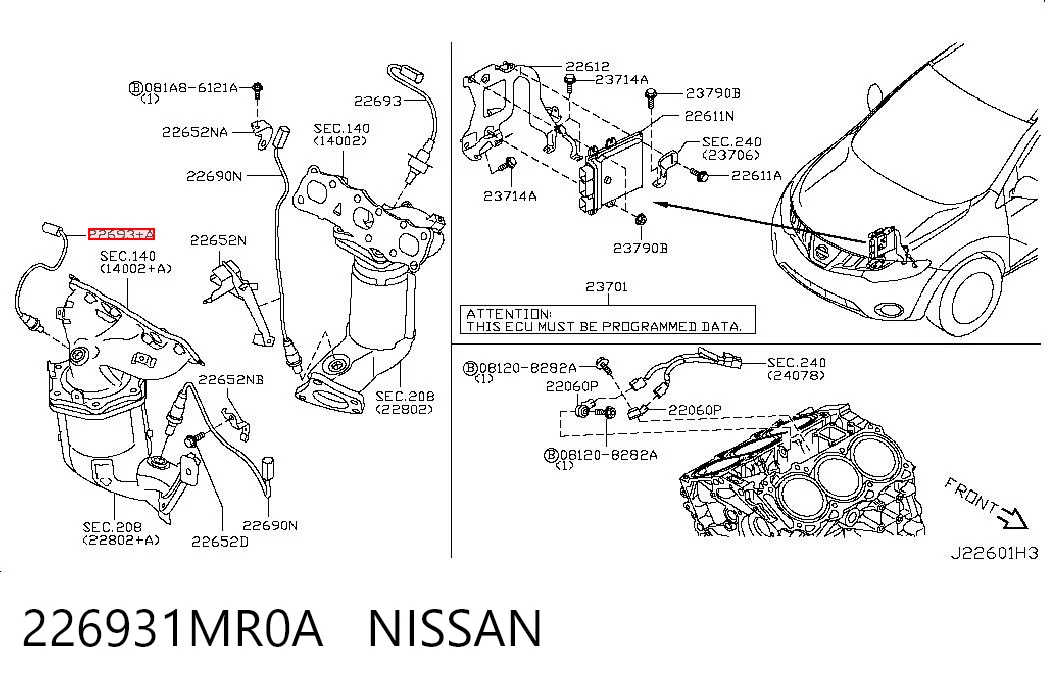 226931MR0A Nissan/Infiniti Лямбда-зонд, датчик обедненной смеси