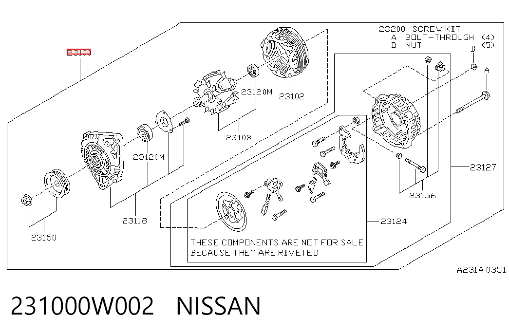 231000W002 Nissan/Infiniti Генератор автомобильный