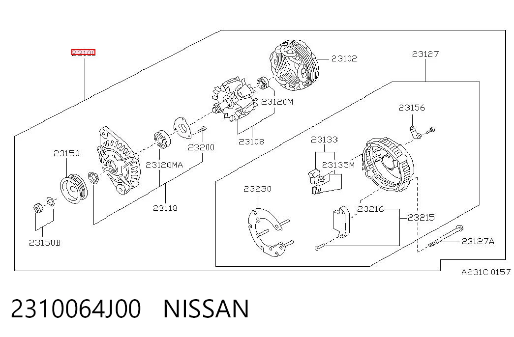 2310064J00 Nissan/Infiniti Генератор автомобильный