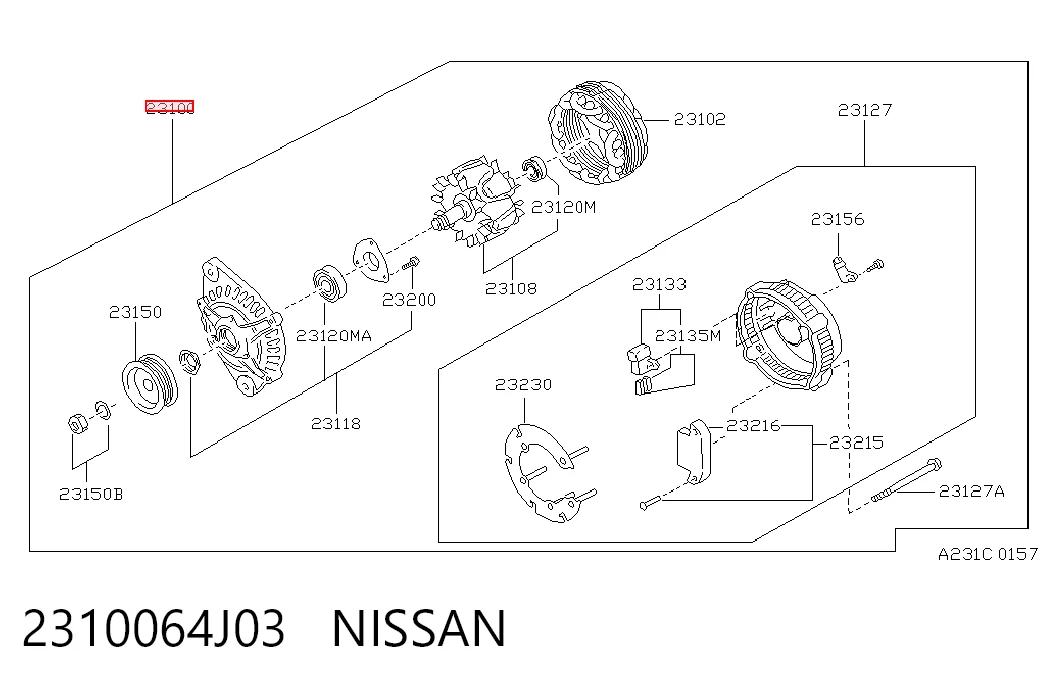 2310064J03 Nissan/Infiniti Генератор автомобильный