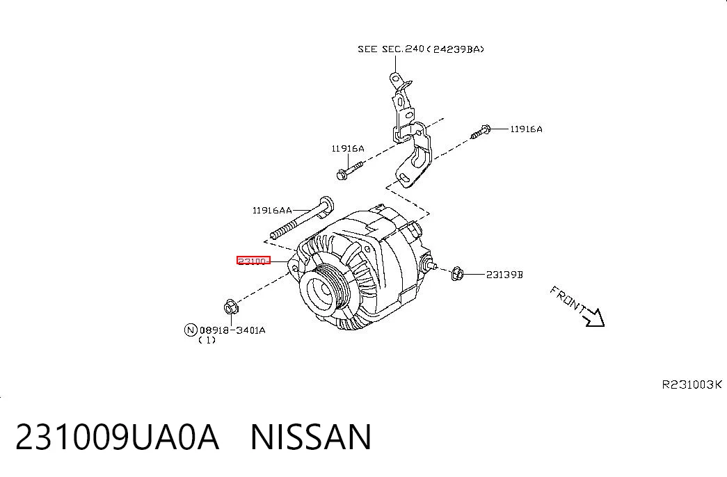 231009UA0A Nissan/Infiniti Генератор автомобильный