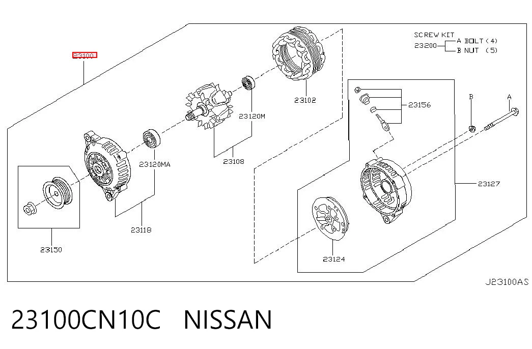 23100CN10C Nissan/Infiniti Генератор автомобильный