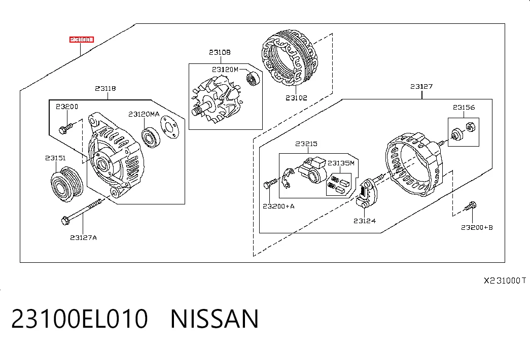 Автомобильный генератор Mitsubishi 23100JN81A цена, от 56.43 USD