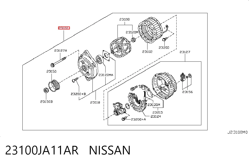 23100JA11AR Nissan/Infiniti Генератор автомобильный