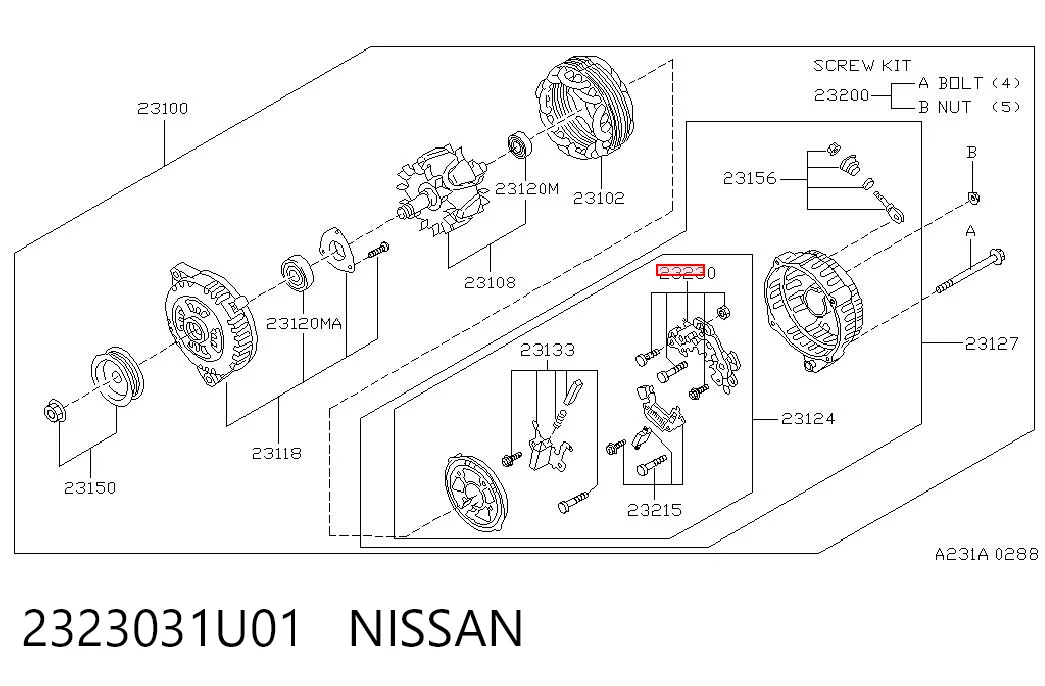 2323031U01 Nissan/Infiniti Выпрямитель генератора