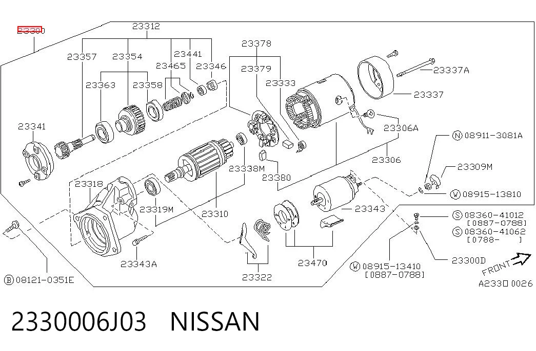 2330006J03 Nissan/Infiniti Стартер автомобиля