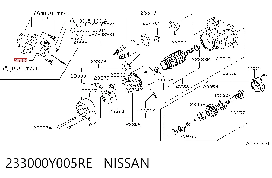 Стартер автомобиля на Nissan Patrol  Y61