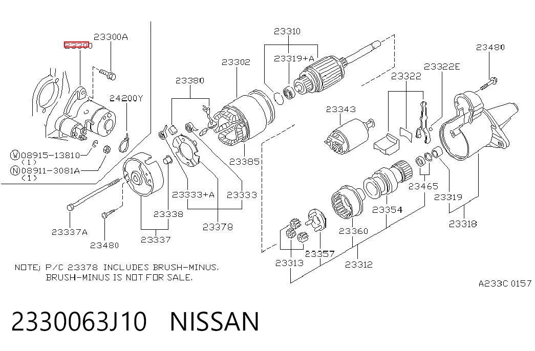 2330063J10 Nissan/Infiniti Стартер автомобиля