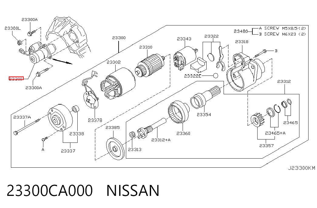 23300CA000 Nissan/Infiniti Стартер автомобиля