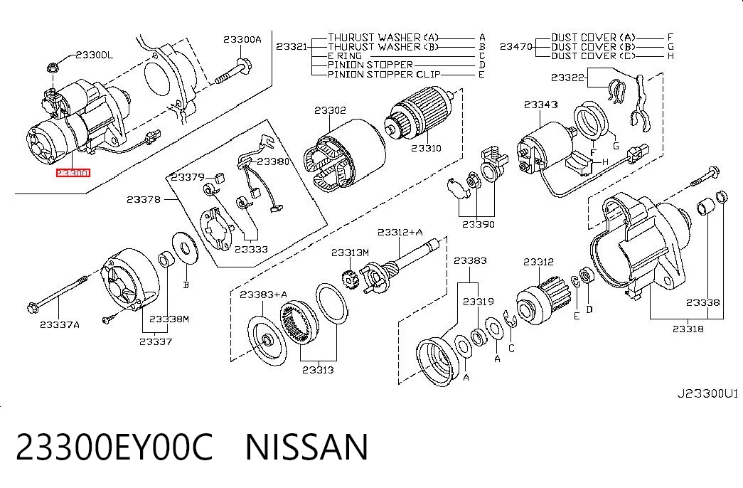 23300EY00C Nissan/Infiniti Стартер автомобиля