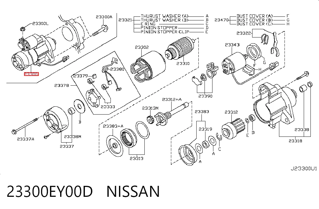 23300EY00D Nissan/Infiniti Стартер автомобиля