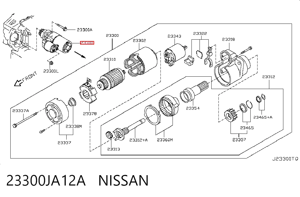 23300JA12A Nissan/Infiniti Стартер автомобиля