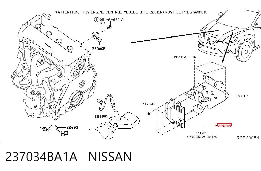 Мозги двигателя на Nissan Rogue  T32U