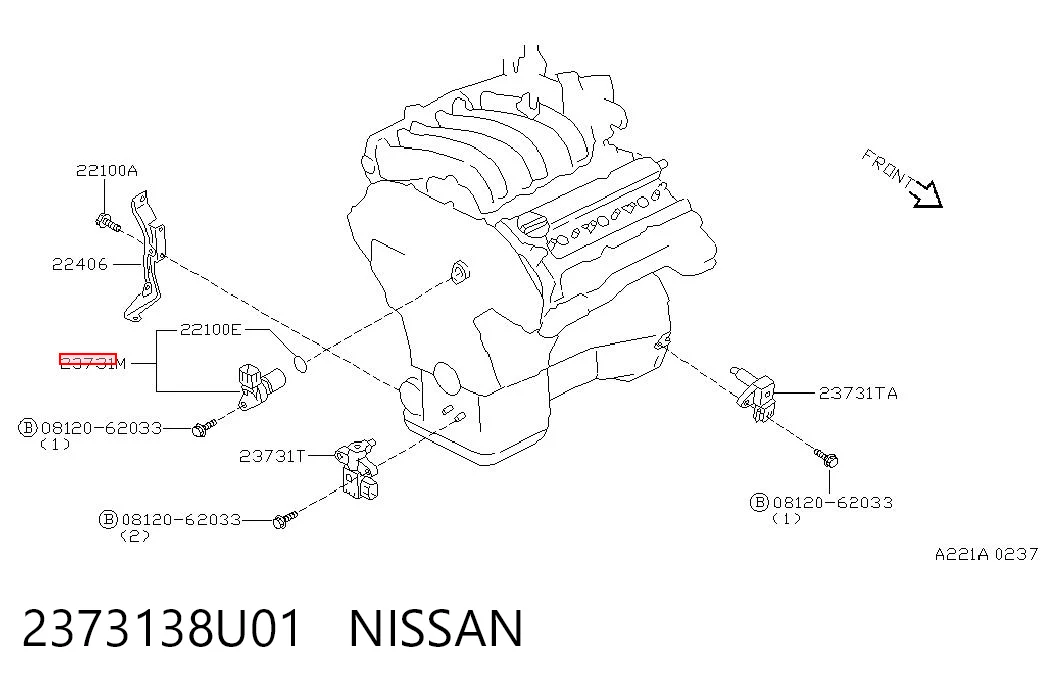 2373138U01 Nissan/Infiniti Датчик распределительного вала