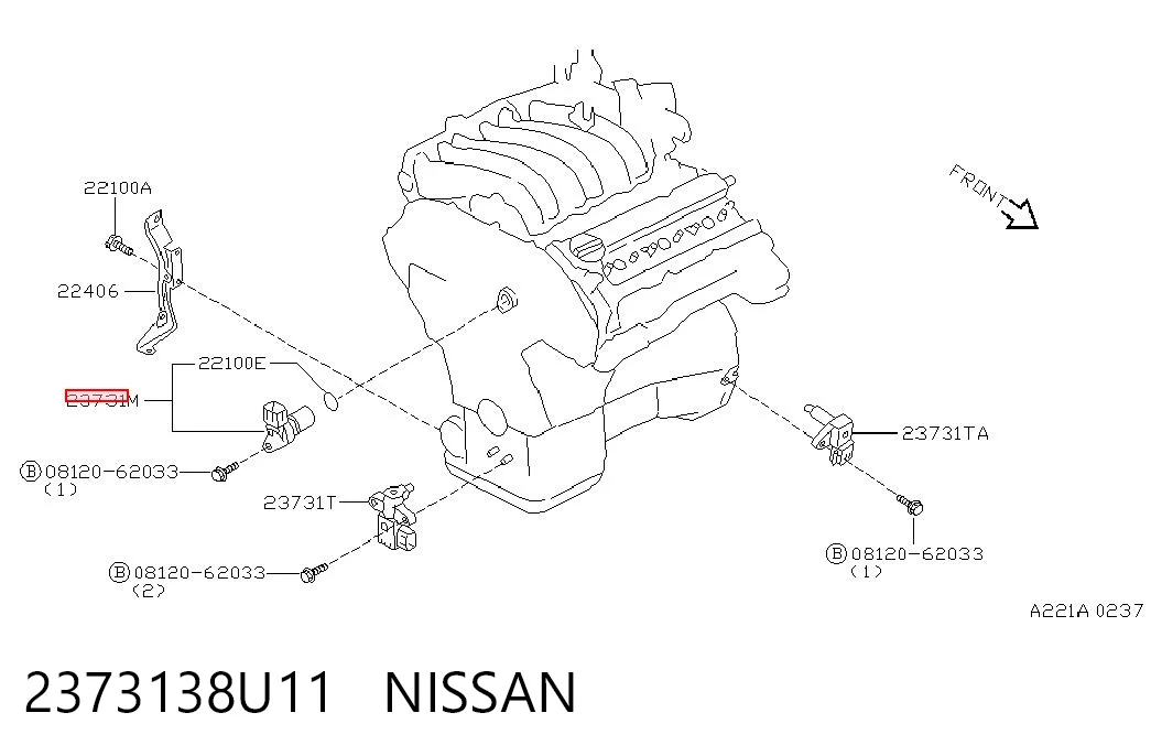 2373138U11 Nissan/Infiniti Датчик распределительного вала
