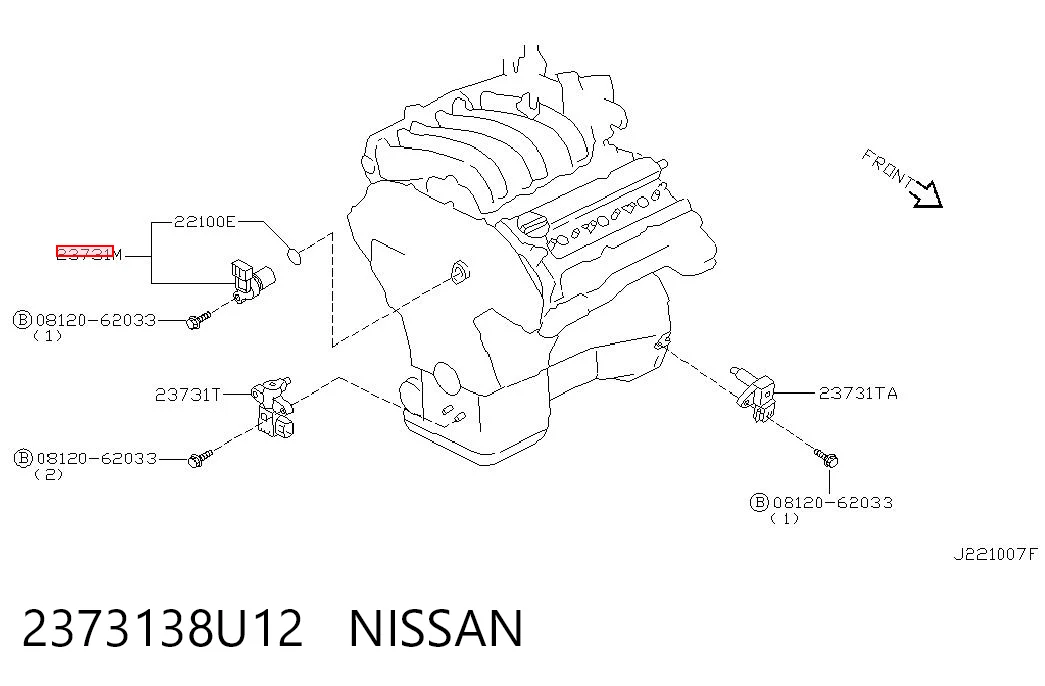 2373138U12 Nissan/Infiniti Датчик распределительного вала