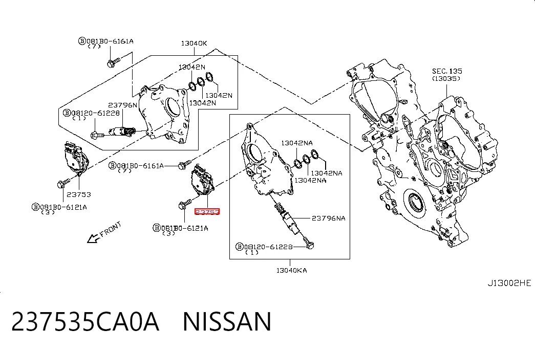237535CA0A Nissan/Infiniti Клапан положения фаз распредвала