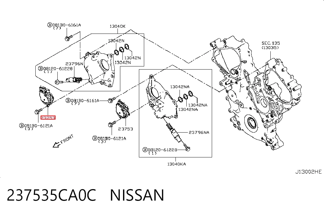 237535CA0C Nissan/Infiniti Клапан положения фаз распредвала