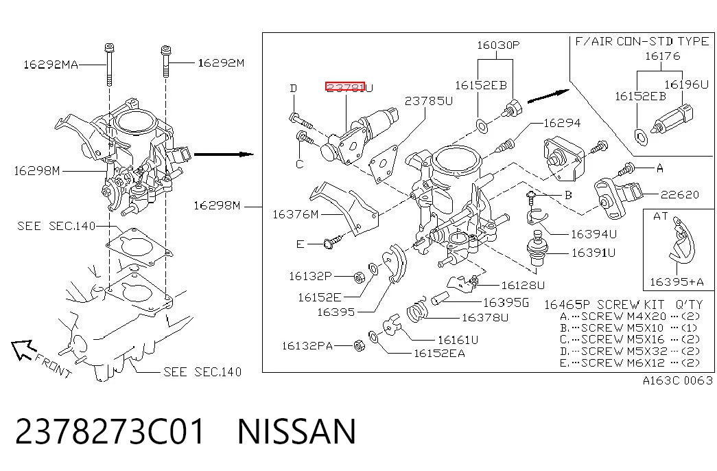 Клапан холостого хода Nissan Primera седан (P11) (1996 - 2002) цена, от 39.46 USD