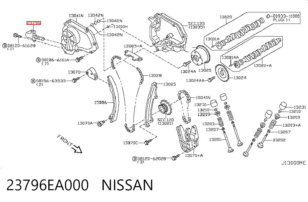 23796EA000 Nissan/Infiniti Клапан электромагнитный положения (фаз) распредвала, левый