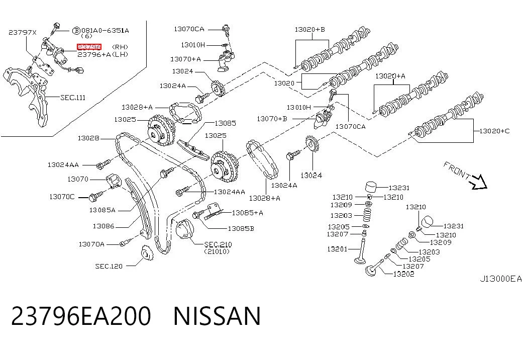 23796EA200 Nissan/Infiniti Клапан электромагнитный положения распредвала, правый
