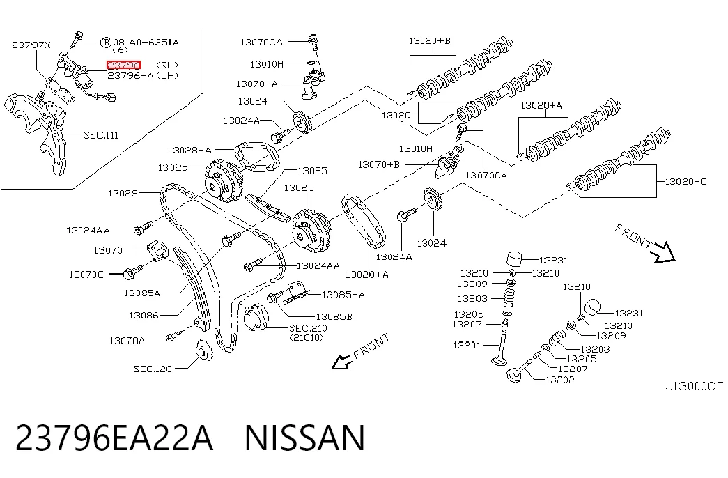 23796EA22A Nissan/Infiniti Клапан электромагнитный положения (фаз) распредвала, правый