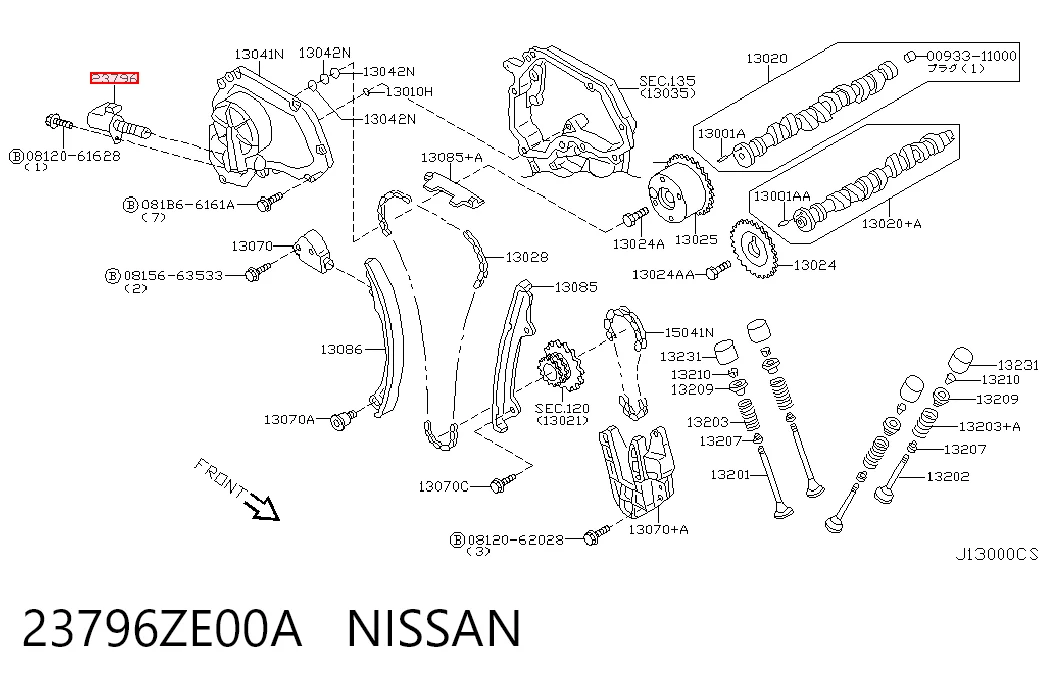 23796ZE00A Nissan/Infiniti Клапан электромагнитный положения (фаз) распредвала, левый