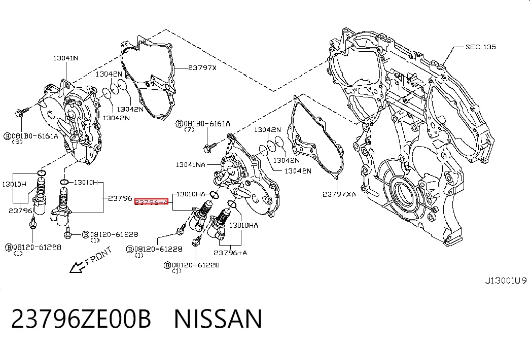 23796ZE00B Nissan/Infiniti Клапан электромагнитный положения (фаз) распредвала, левый