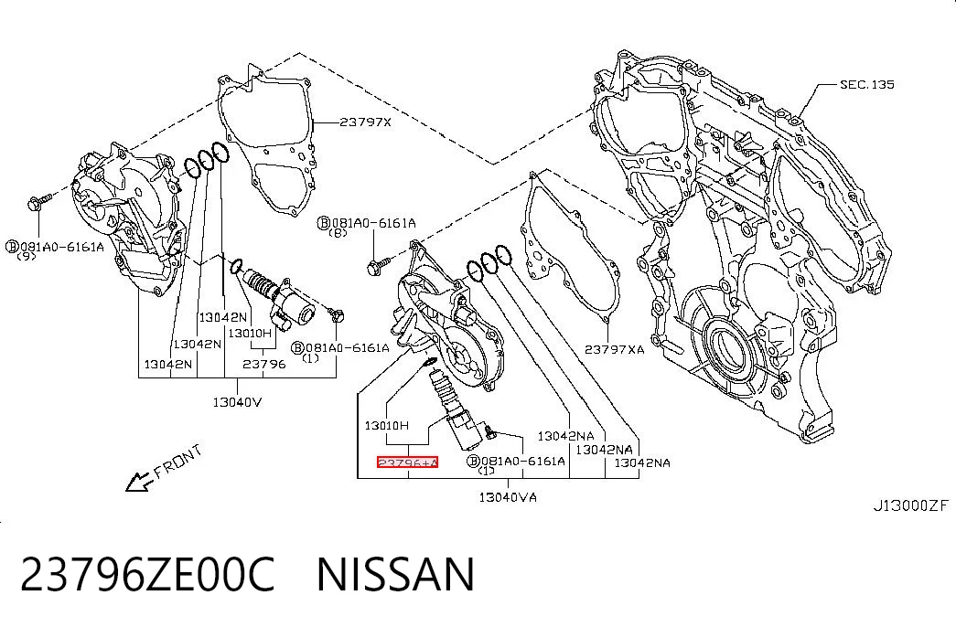 23796ZE00C Nissan/Infiniti Клапан электромагнитный положения (фаз) распредвала, левый