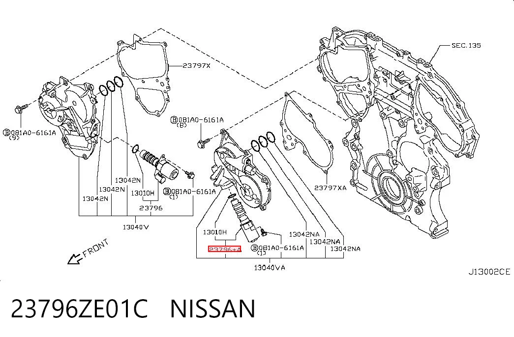 23796ZE01C Nissan/Infiniti Клапан электромагнитный положения (фаз) распредвала, левый