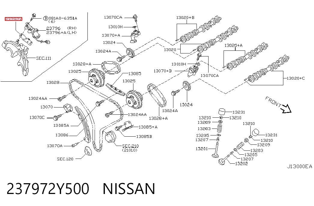237972Y500 Nissan/Infiniti Прокладка регулятора фаз газораспределения