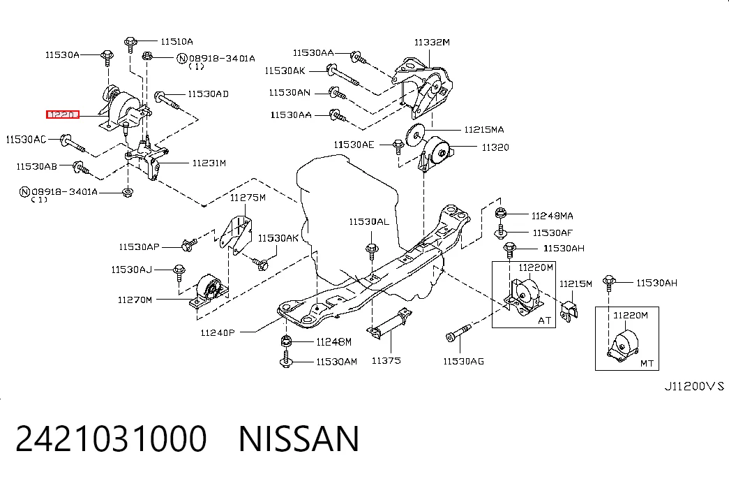 Правая подушка двигателя на Nissan Almera CLASSIC B10RS