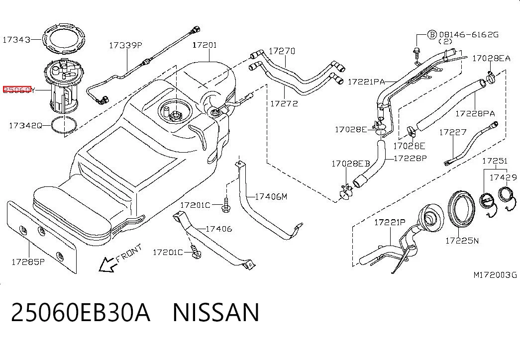 Датчик уровня топлива в баке на Nissan Pathfinder  R51M