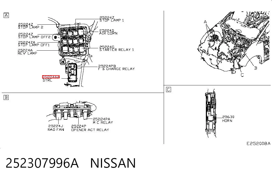 252307996A Nissan/Infiniti Реле противотуманной фары
