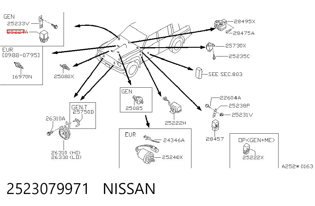 2523079971 Nissan/Infiniti Реле электрическое многофункциональное