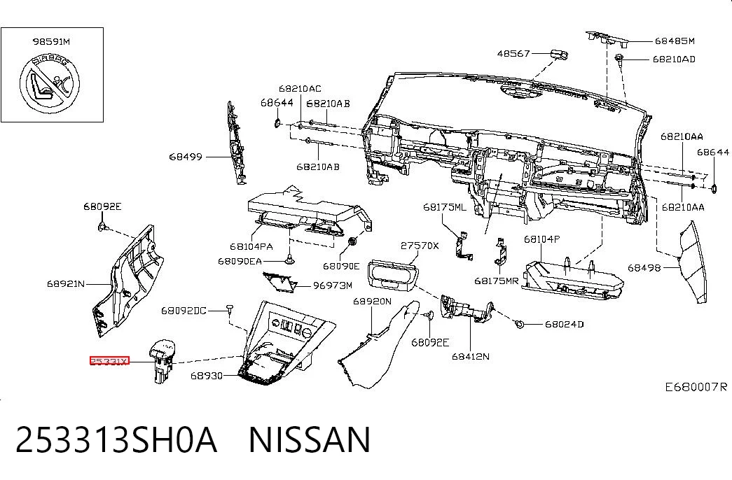 253313SH0A Nissan/Infiniti Прикуриватель в сборе